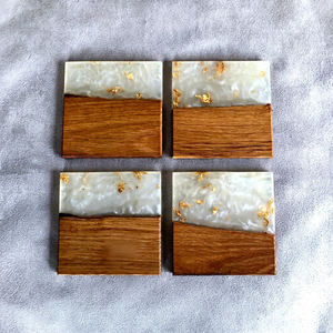 Posavasos de Madera y Resina con Acabado Rústico, Estilo Clásico, para Comercio Global y Proyectos de Decoración de Interiores Personalizados - Product Image 1
