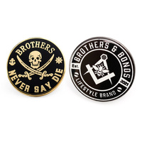 Vente en gros de badges décoratifs personnalisés avec logo pour vêtements maçonniques, en métal émaillé doux, plaqué or, épingle de revers maçonnique