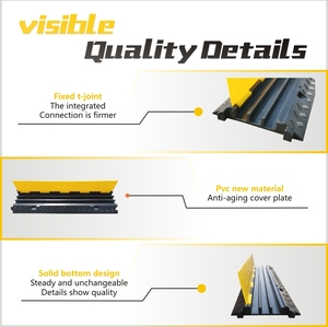 Rubber Floor <strong>Cable</strong> <strong>Cover</strong> <strong>3</strong> Channel Black and Yellow <strong>Cable</strong> Protector Ramp Straight <strong>Cable</strong> <strong>Covers</strong> Hump - Product Image 5