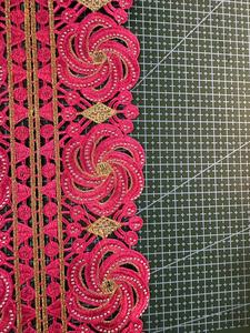 Bordado coche hueso encaje lentejuelas pestañas accesorios nupciales velo de boda muñeca decoración Material blanco - Product Image 5