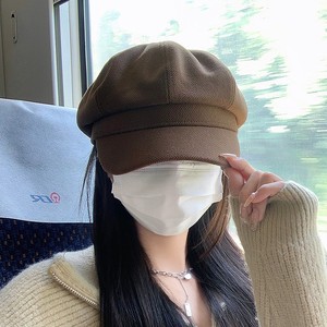 Retro Octagonal Hat For Women Solid Color Woolen Breathable Foldable Spring Autumn Newsboy <b>Cap</b> - Product Image 3