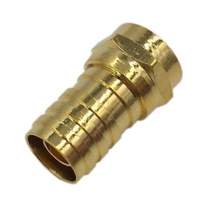 Conector de alta calidad, conector macho F de cobre, conector F de compresión chapado en oro, accesorios electrónicos