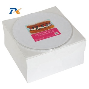White Ivory paper board Wedding butter mere cottage 12" cake box with base Round Cake Boards