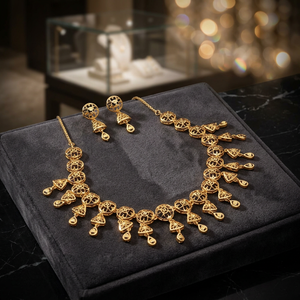 Collares de Moda al por Mayor, Chapados en Oro de 14K, 18K y 24K, Estilo Dubái, Juego de Joyería Turca, Diseño Turco, Juego de Joyería Tradicional - Product Image 1