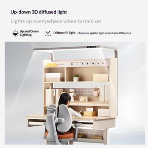 Ensemble bureau et chaise en bois pour enfants <span class=keywords><strong>Igrow</strong></span> avec hauteur réglable, étagère intégrée et tiroirs de rangement pour usage domestique - Product Image 2