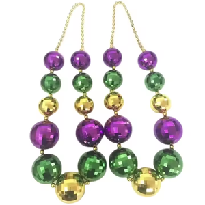 Màu Tím Màu Xanh Lá Cây Vàng Vũ Trường Bóng Dây Chuyền Mardi Gras Beads-Lễ hội Đảng Holiday Nguồn Cung Cấp Cho Trang Trí - Product Image 1
