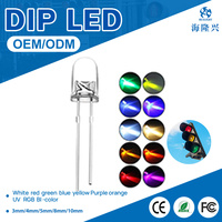 Diode LED Hlx à lentille diffuseuse haute luminosité, trou de 5 mm, lumière du jour 5000K, 5-8V, garantie 3 ans, dimmable, 0,06W, indicateurs électroniques