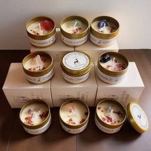 เทียนหอมตกแต่งคริสตัลแบบกำหนดเอง เทียนหอมทำมือจากขี้ผึ้งถั่วเหลืองธรรมชาติ - Product Image 5