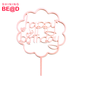 Nuovo moda buon compleanno acrilico Cake Topper <span class=keywords><strong>per</strong></span> la decorazione del partito, stampa floreale buon compleanno acrilico Cake Topper - Product Image 4