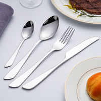 Ensemble de couverts en acier inoxydable poli miroir pour mariage et restaurant, vente en gros (couteau, cuillère, fourchette)
