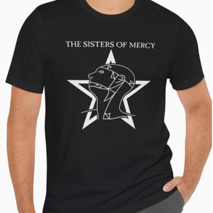 Camiseta gráfica para hombre de la banda de rock gótico The Sisters of Mercy, camiseta de manga corta de algodón con logotipo de estrella musical retro - Product Image 1