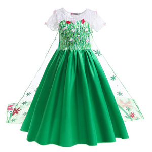 Meilleur nouveau costume de princesse fantaisie <span class=keywords><strong>reine</strong></span> <span class=keywords><strong>des</strong></span> glaces <span class=keywords><strong>neige</strong></span> pour fille personnage de télévision Cosplay fête avec couronne accessoire anniversaire noël - Product Image 4