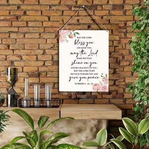 ป้ายไม้แขวนผนังข้อพระคัมภีร์สร้างแรงบันดาลใจ - ของขวัญทางศาสนาสำหรับตกแต่งผนังบ้าน - Product Image 1