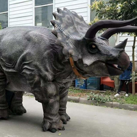 Costume de dinosaure animatronique, structure en acier, réaliste, robotique, pour décoration extérieure