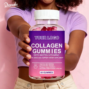 Gummies Dromaka au collagène <span class=keywords><strong>marin</strong></span> et à la vitamine C pour les cheveux, la peau et les ongles |   Soutien à l'éclat de jeunesse pour les adolescents et les adultes - Product Image 1