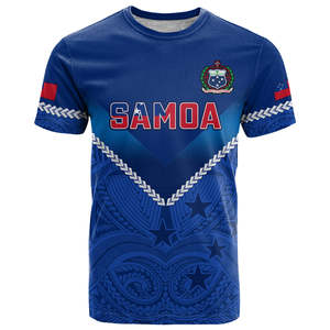 T-shirt essentiel personnalisé Samoa HRPP pour supporters, T-shirt unisexe décontracté respirant à manches courtes avec motif Samoa et col rond - Product Image 4