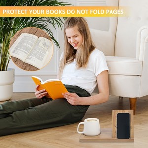 Organisateur de bureau en bois avec support pour livres et porte-gobelet, design hibou, pour usage domestique ou au bureau - Product Image 4