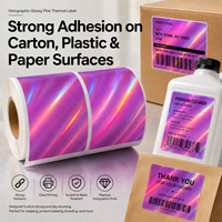 Étiquettes thermiques violettes en gros, matériau autocollant thermique, impression thermique directe, codes-barres, emballage, autocollants thermiques violets