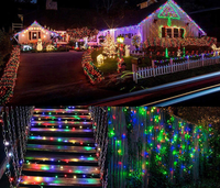 Guirlande lumineuse LED programmable pour fenêtre, application mobile 2022, lumières féériques RGB, activées par la musique et le son, lumières de Noël intelligentes, rideau
