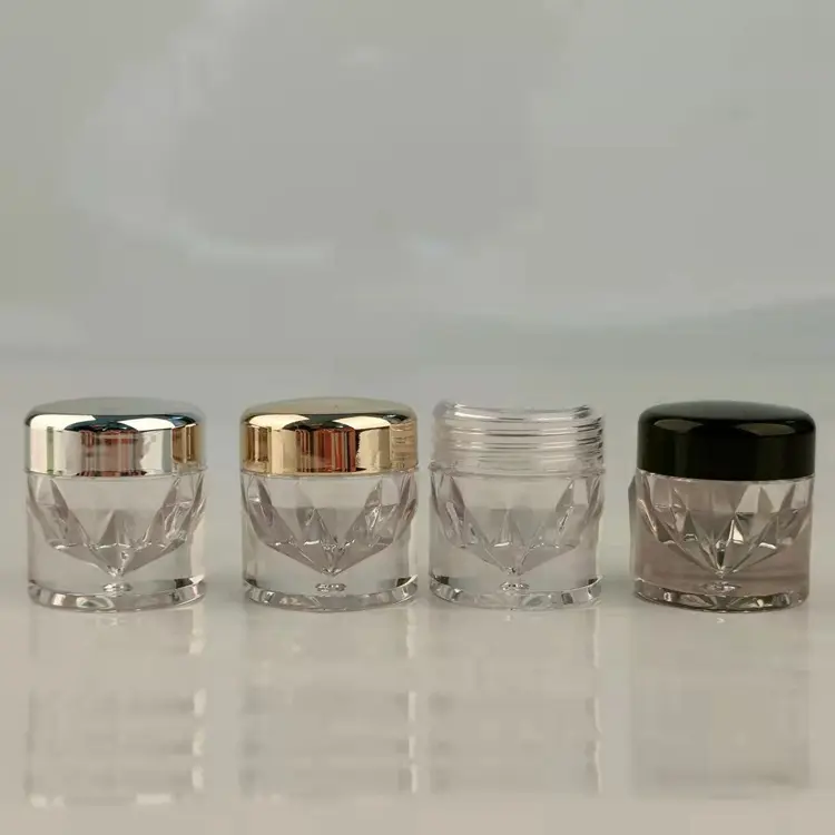 Amazons Hot Sale Luxury Shape 3g Silver Loose Powder Jar With Sifter Mini Cosmetic Glitter Jar
