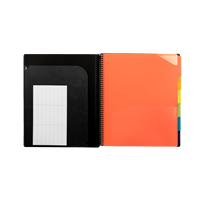 12-Pocket Spiral Multi-Subject Notebook Organizer Letter Size Poly Project Folder for Multi-File Management