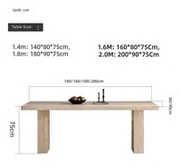 Table à manger rectangulaire moderne en pierre frittée, bureau de salle à manger assemblé pour la maison et l'hôtellerie