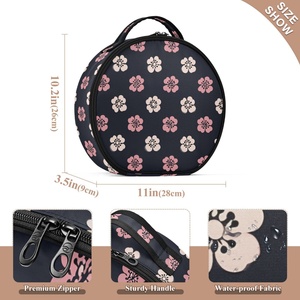 Custom Print Black Flower Design <b>Makeup</b> Bag Travel Cosmetic Train Case <b>Makeup</b> Brush Organizer Professional <b>Makeup</b> Artist Case - Product Image 3