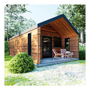 Nuevo Bungalow Moderno Prefabricado con Diseño Triangular de Vidrio, Casa Modular de Madera para Dormitorio, Cocina, Baño y Estadía Vacacional - Product Image 1