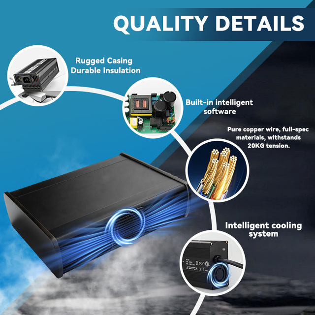 Waterproof IP67 Aluminum Shell XieTong C1200WP 100-240VAC 1260W Battery Charger 12V-84V Lithium Battery Electric Car Bicycle