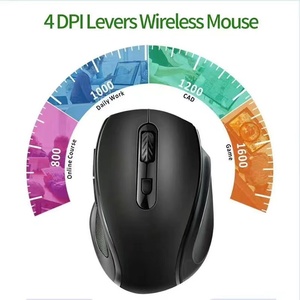 Ratón inalámbrico con 4 engranajes DPI ajustables, mouse inalámbrico de diseño ergonómico, universal, con baterí<span class=keywords><strong>a</strong></span> seca, 2,4G, 6 teclas - Product Image 4