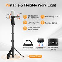 Lampe de travail LED solaire télescopique pliable avec support extensible pour la chasse, le camping, la randonnée et la réparation