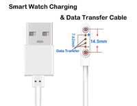 Chargeur magnétique sans fil 2 en 1 pour montre intelligente avec transfert rapide de données Câble USB Gaine TPE Câble de chargement magnétique