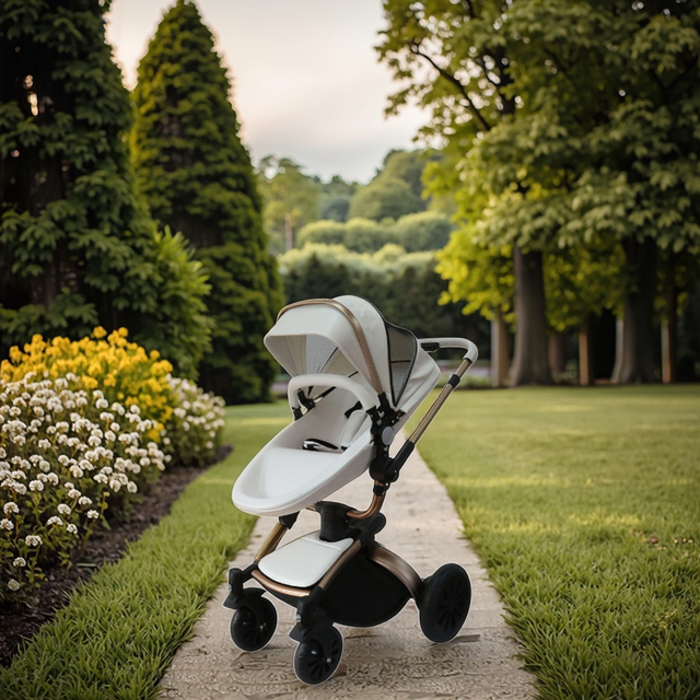 Hot Design Baby Carrier With Big Wheels 3 in 1 PU Leather Baby Pram Good Quality Luxury Baby Stroller With Car Seat