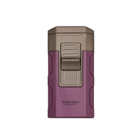 Briquet torche de luxe portable coupe-vent pour cigares, rechargeable au butane, avec poinçon et accessoires pour cigares