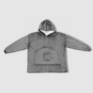 <span class=keywords><strong>Pull</strong></span> imprimé douillet pour femme, sweat à capuche oversize, couverture portable avec manches, en <span class=keywords><strong>polaire</strong></span> - Product Image 2