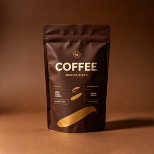 Biodegradable Coffee <b>Bag</b> with Valve Kraft Paper PLA Compostable Stand Up Pouch Eco Friendly 250g 500g Coffee Bean Pouch - Product Image 1