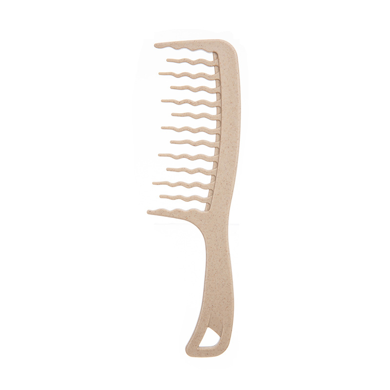 Peigne à dents ondulées en paille de blé, jaune terreux