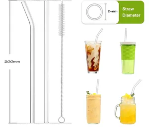 Bar phụ kiện tái sử dụng kính uống ống hút sinh thái thân thiện rơm cho đồ uống trà sữa nước trái cây - Product Image 2