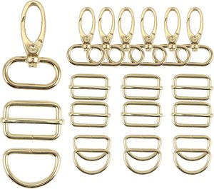 PECMER Purse Hardware For Bag Making Inch D Ring Pcs Gold Swivel Clasp Snap <b>Hooks</b> Slide Buckles For Strap Adjuster <b>Dog</b> Collar Ma - Product Image 6