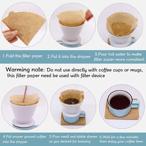 Filtres à café personnalisés en papier, taille 02, <span class=keywords><strong>200</strong></span> unités, naturels non blanchis, jetables, pour cafetières à filtre et usage en barista - Product Image 4