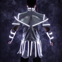 Costumes de robot LED pour adultes unisexes, performance de danse sur scène avec lumières, veste lumineuse pour boîte de nuit