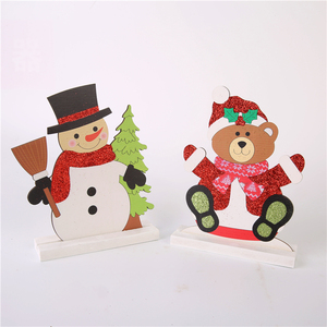 Décorations de Noël en bois de couleur naturelle écologiques très vendues pour cerfs et ours, ornements de bureau, marque Chiding CD-17 - Product Image 3