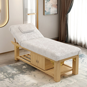 Lit de spa et de beauté en bois massif avec dossier réglable, éponge haute densité, pour chambre à coucher, style moderne et traditionnel chinois, usage commercial - Product Image 5