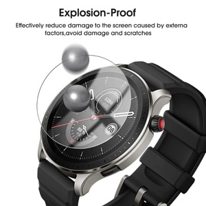 <span class=keywords><strong>Protector</strong></span> de pantalla HD antiarañazos para <span class=keywords><strong>Amazfit</strong></span> <span class=keywords><strong>GTR</strong></span> <span class=keywords><strong>4</strong></span>, 2.5D película protectora de vidrio templado, cobertura completa, transparente - Product Image 5