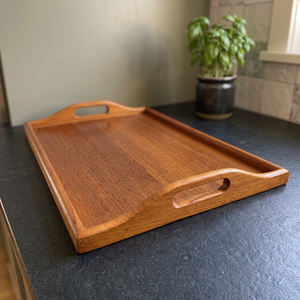 Bandeja de Servicio Decorativa de Madera Ecológica, Hecha a Mano, de Alta Calidad, Elegante, con Asas, para Uso en Hoteles y Servicios de Catering, Apta para Lavavajillas y Microondas - Product Image 1