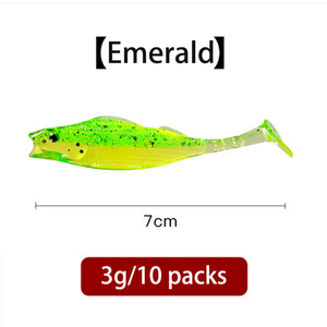 Appât souple bionique Petit poisson parfumé Groupe de pêche Texas Pêche en mer Poisson mandarin Perche Bouche retournée Simulation multi-sections - Product Image 6