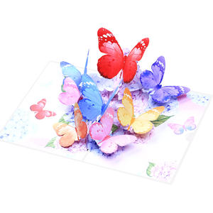 Fleurs Papillons 3D Pop up Mères Anniversaire Carte Postale Invitations De Mariage Cartes Saint Valentin Anniversaire Cadeaux Carte De Voeux - Product Image 1