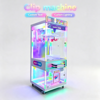Machine à griffes Skill Crane à monnayeur, jeu de récompenses lumineux à LED pour salles d'arcade et parcs d'attractions (FEC)