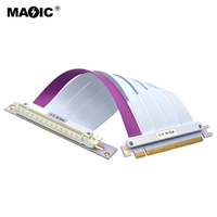 Cable de Extensión Magelei PCI-E 4.0 X16 para Tarjeta Gráfica, Flexible, Blindado, con Conector de Cobre de 90 Grados, Macho-Hembra