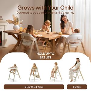Chaise haute réglable pour bébé, utilisable de 6 mois à l'âge adulte, design sécurisé, pliable, pour l'extérieur et la salle à manger - Product Image 3